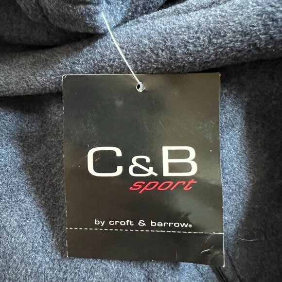 C & B Sport Croft & Barrow Jacket Coat Men Sz Med Full Zip Fleece Blue Gray New - Picture 5 of 7
